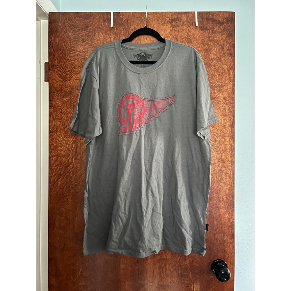 NEW Harley Davidson T-Shirt Mens 2XL Gray Full Speed Winged Skull Graphic Tee